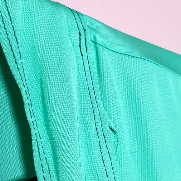 Sandro Lana Tie Neck Apple Green Split Blouse - Picture 8 of 16